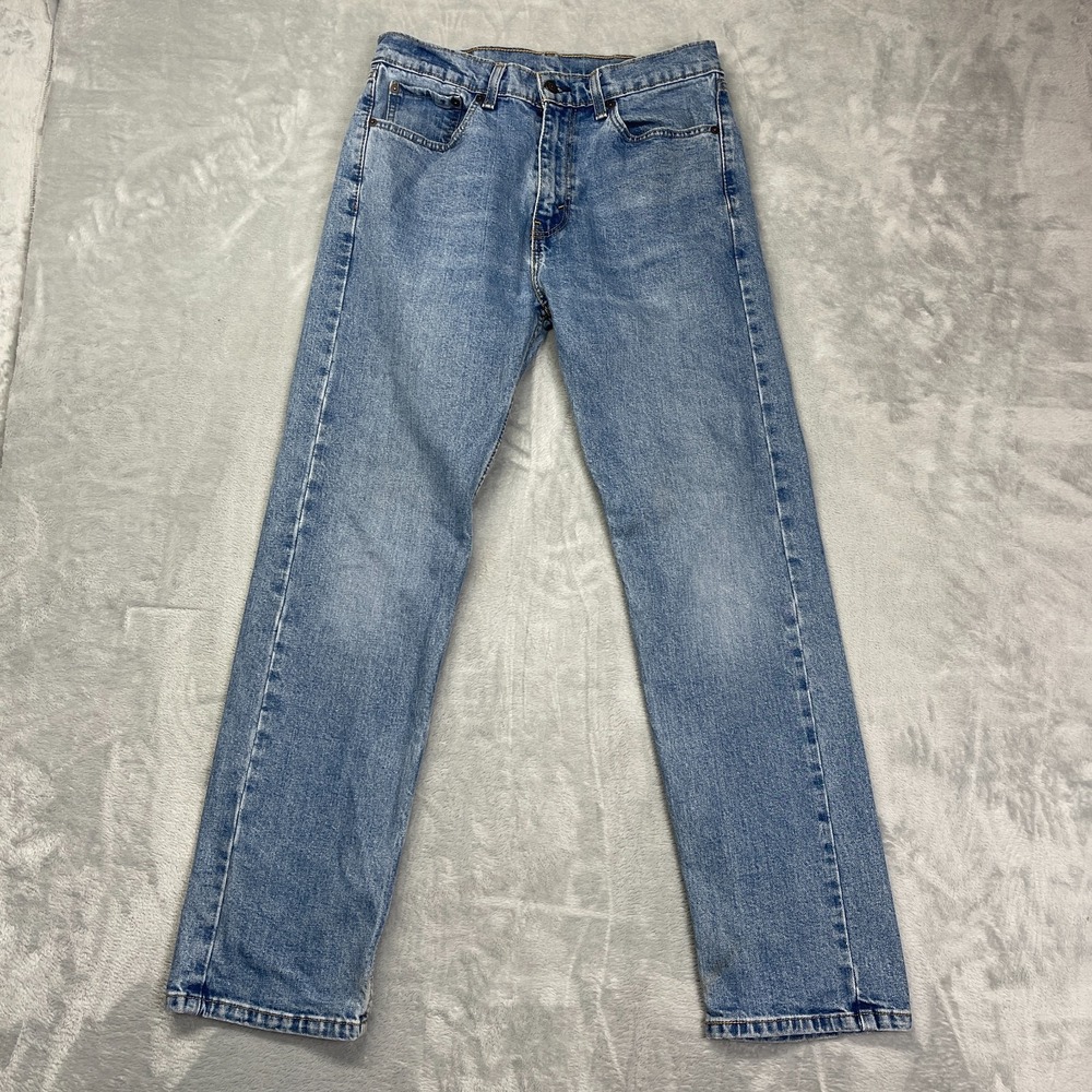 Levi's 505 Jeans Mens 32x32 Blue Denim Medium Wash Stretch Red Tab Straight Leg